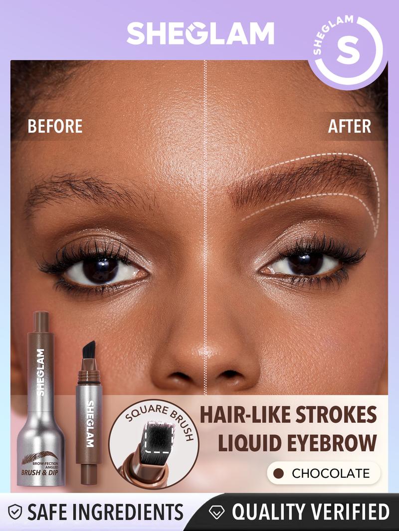 SHEGLAM Brow-fection Angled Brush & Dip-Chocolate Eyebrow Pencil Set Eyebrow Makeup Products