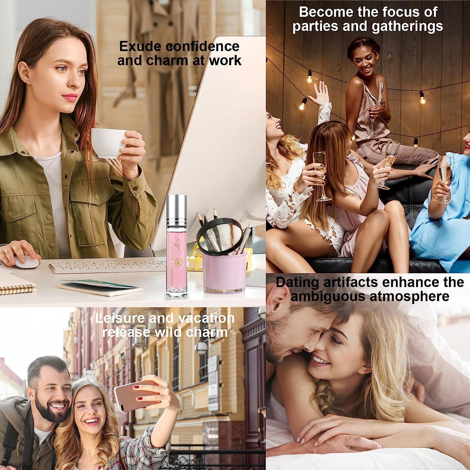 Women's Pheromone Fragrance - Long-lasting Roll-On Oil Fragrance to Boost Elegance, Confidence & Attractiveness