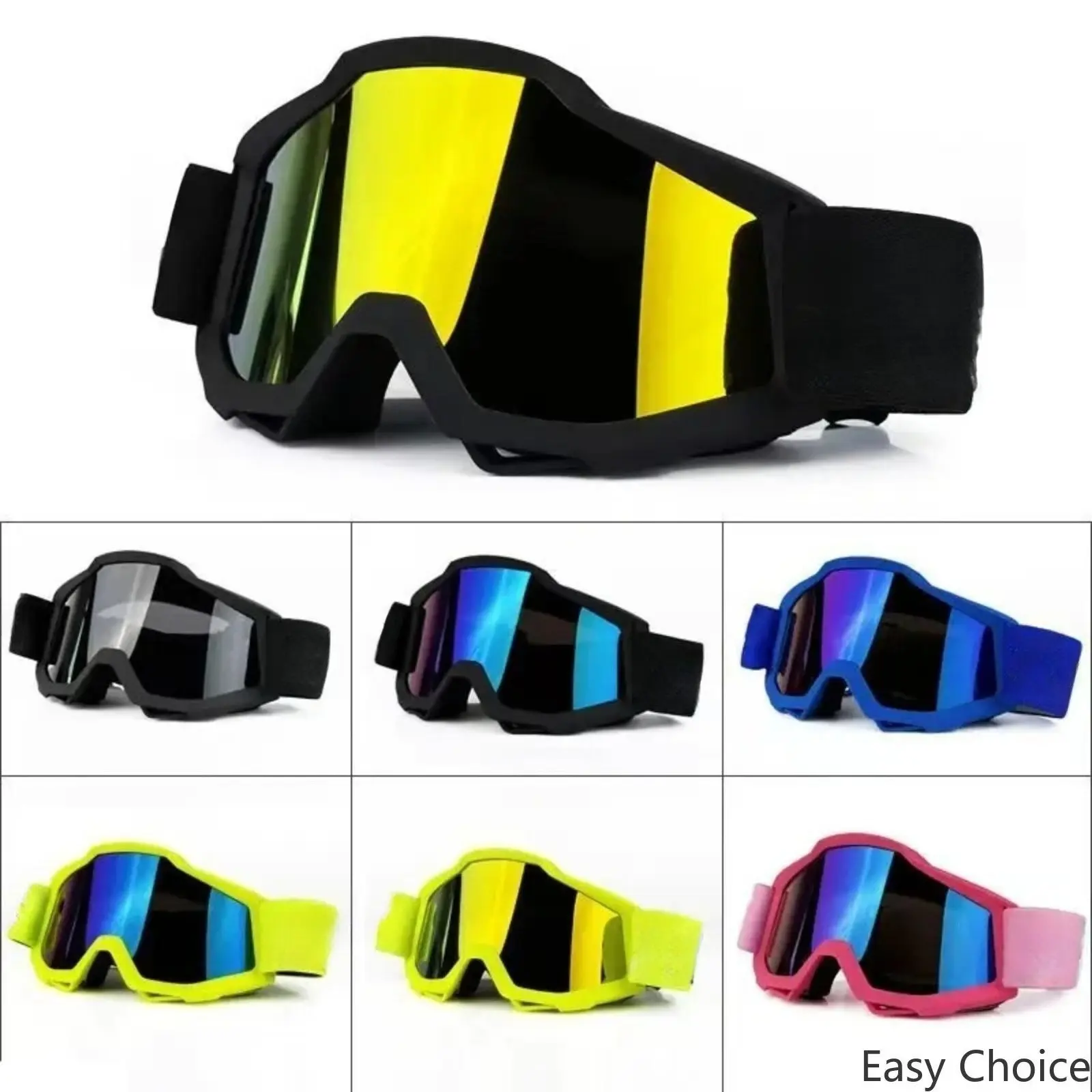 Unisex Full‑Rim Off‑Road Goggles with Transition UV‑Reacting Lenses, Windproof Dustproof Protective Eyewear, Universal‑Fit Motorbike Gear for Dirt Biking, Skiing & Outdoor Sports