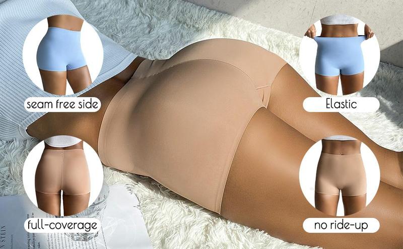 FallSweet Women's Seamless Panties No Show Boy Shorts Underwear Boxer Briefs Pack