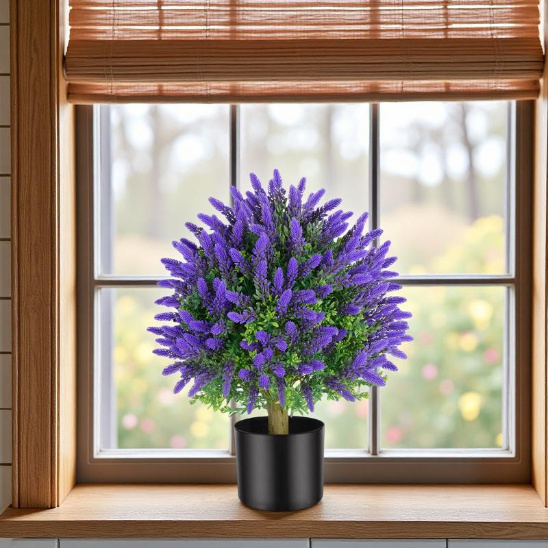 Artificial Lavender Stems 55cm 2-Pack Realistic Fake Flowers for Home Decor Balcony Porch Office Corridor Purple Floral Embellishment Decorative Plant Fall Decorations Room Decor for Men Front Porch