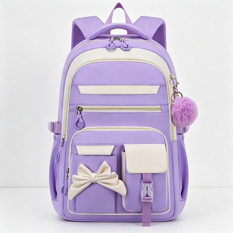 A Casual Backpack for Teens Adorned with a Bow, Ideal for Outdoor Adventures And Travel, Made to Fit a 15.6-Inch Laptop, Equipped with Adjustable Shoulder Straps And Smooth Zippers, Perfect for Everyday Outings And School Use., for Teenager