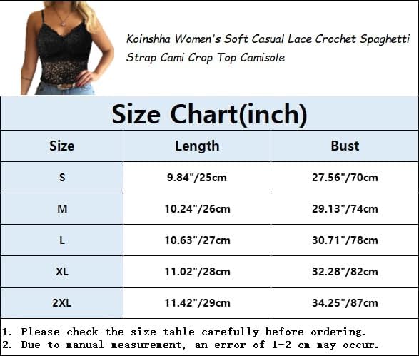 Goranbon Women's Lace Camisole Soft Crochet Spaghetti Strap Vest Outer Wear Short Camisole Top
