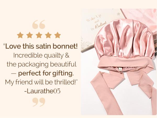 YANIBEST Satin Bonnet with Tie Band for Sleeping Double Layer Satin Lined Silk Bonnet for Sleeping Hair Bonnets for Women Natural Curly Hair,TikTokShopBlackFriday