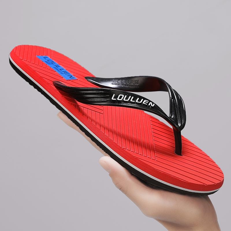 Men's Flip-Flops with Unique Texture, Comfortable Beach Sandals, Lightweight Water Shoes, Soft Non-Slip House Slippers for Summer
