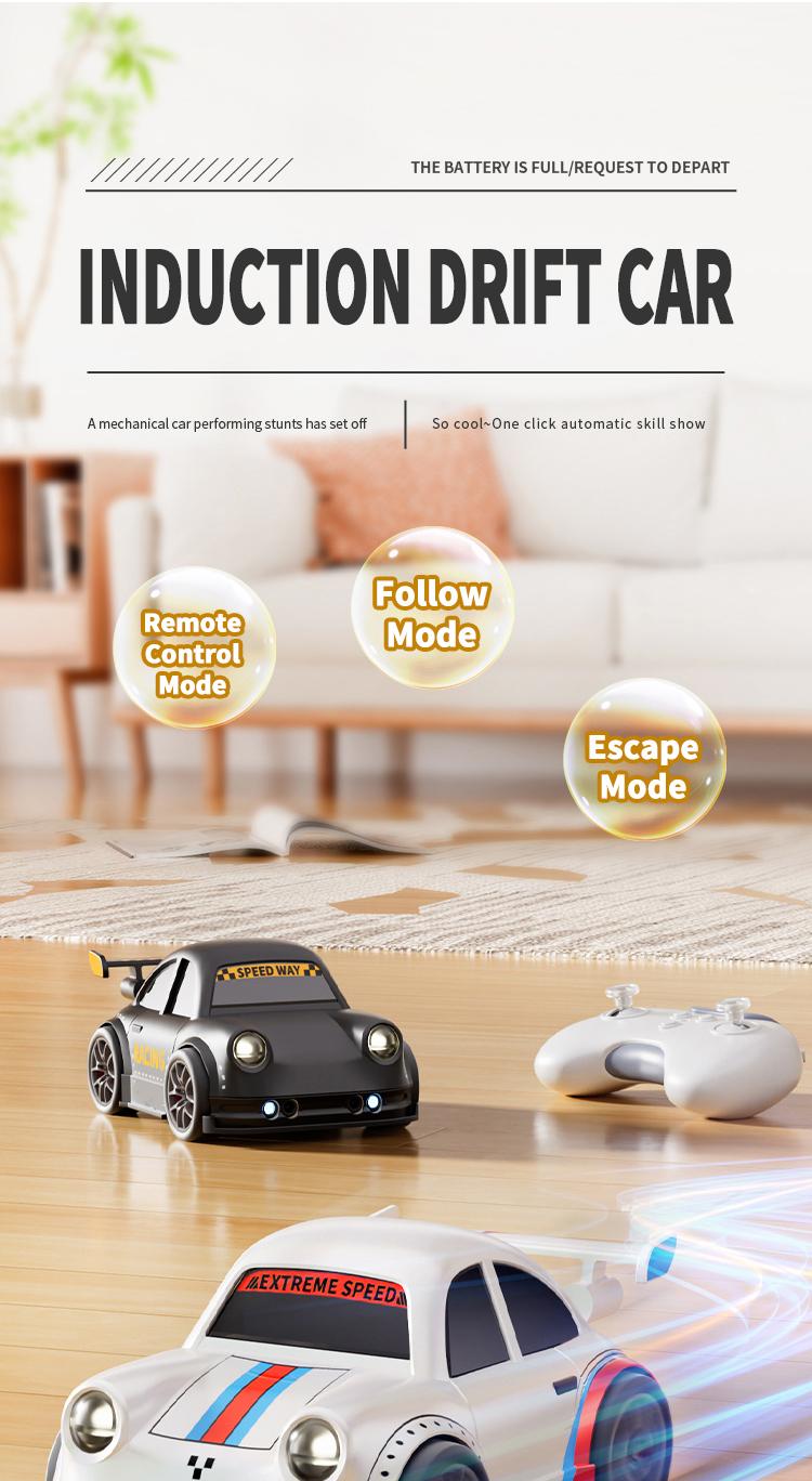 BRRRRT Smart Drift Car Upgrade Edition, customizable, remote-controlled drift car, equipped with magnetic accessories for quick swapping, includes interchangeable tires, features light and sound effects, perfect Christmas gift for adults and children.