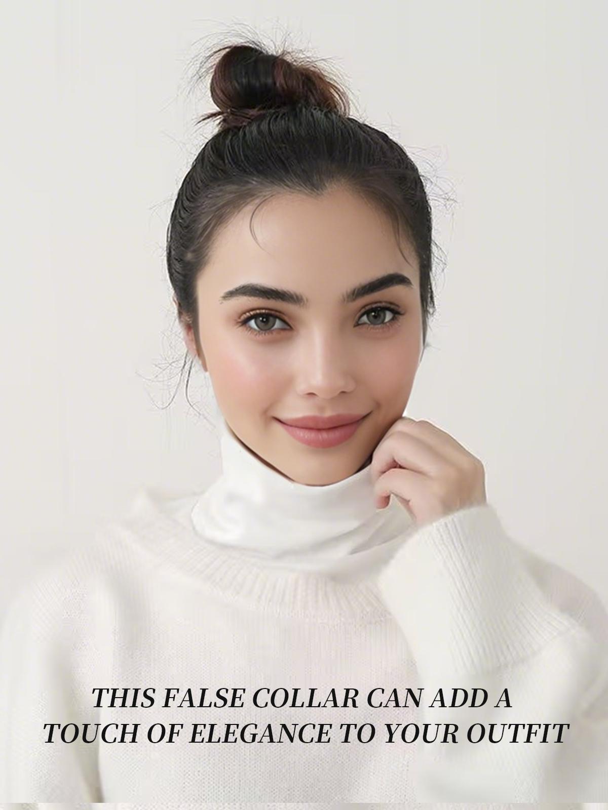 Knitted Fakes High-Collar Women'S Pullover Collar Top, With A Removable Neckline Design. Dickey Halfs Shirt, Decorative High Collar For Warmth And Wind Protection.