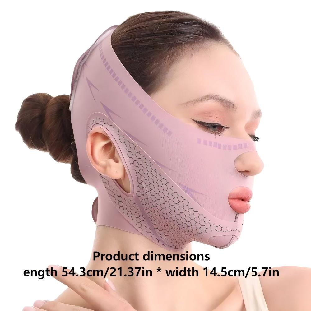 V-Shaped Face Lifting Mask, Double Chin Reducer, Jawline Sculpting Face Slimming Strap for Women & Men, V-Line Face Lift Tape, Anti-Wrinkle Facial Bandage, Reusable Face Lifting Belt, Durable, Invisible Elastic Face
