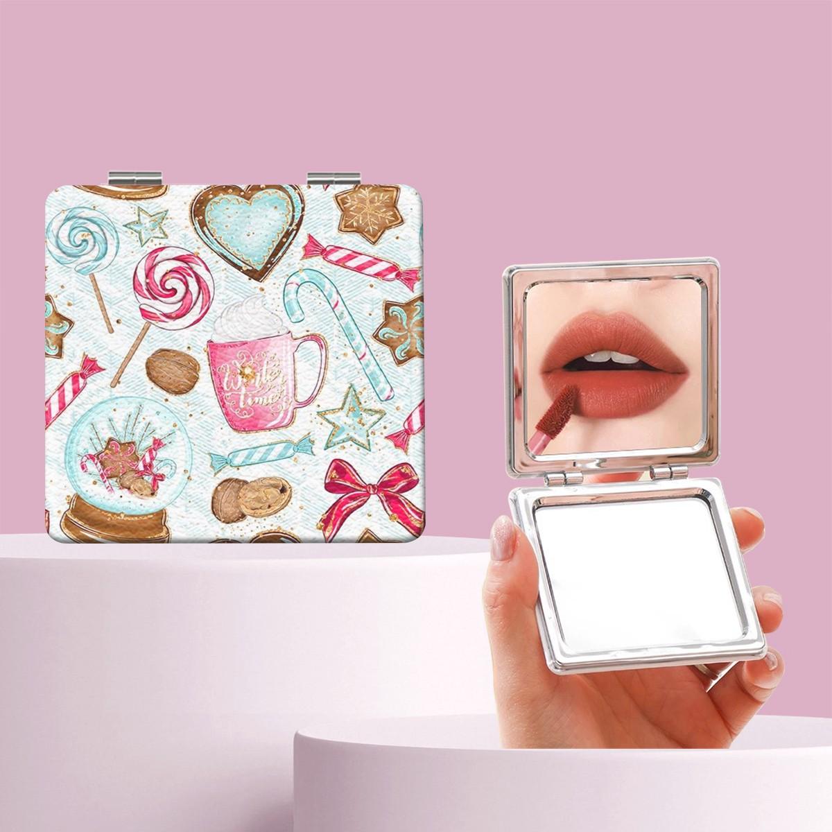 Cartoon Feng Shui Crystal Ball Candy Makeup Mirror, Foldable Mini Handheld Mirror, Perfect Gift for Friends and Family