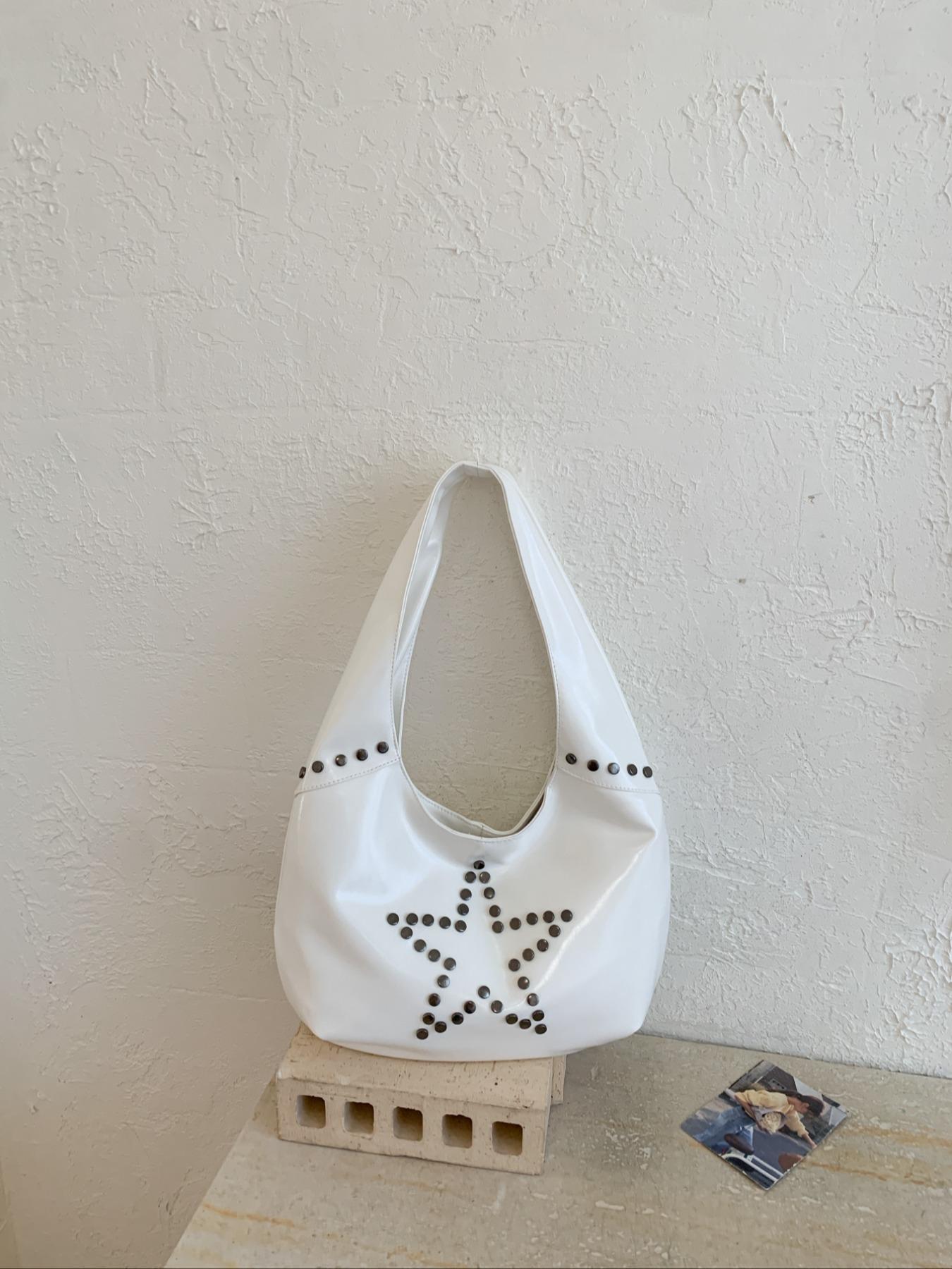 Trendy Star Stud Crossbody Shoulder Bag, Casual PU Material, Large Capacity, All-Season Fashion Accessory for Women, Travel & Daily Use