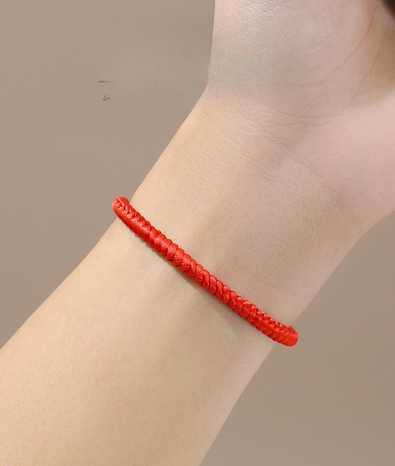 Lucky Red Braided Rope Bracelet, Handmade Adjustable Cord for Him & Her Matching Jewelry