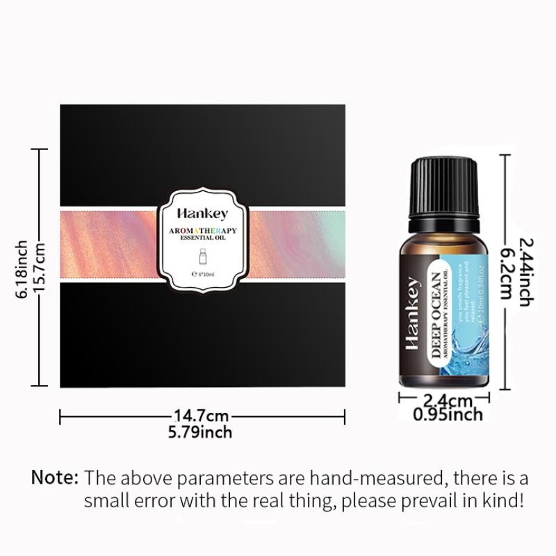 8pcs 10ML Aromatherapy Essential Oil Set, Yoga Oil Plant-Based, Suitable for Humidifiers Diffusers, Fruit Flower Scents, Jasmine Lavender Rose