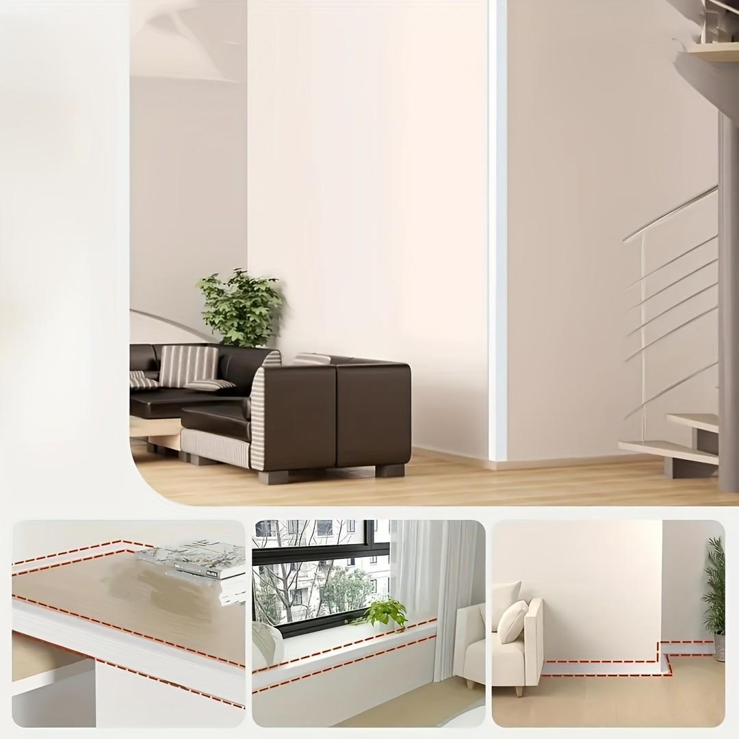 Self-Adhesive Wall Decor Strip, Flexible PVC Corner Decoration, Bathroom Kitchen Sink Bathtub Tile Floor Edge Protection