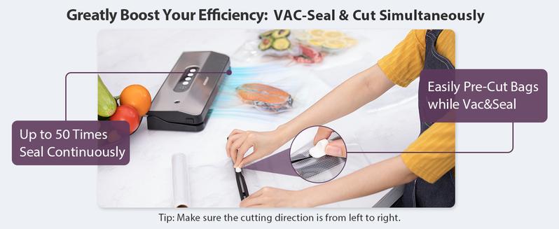 Vacuum Sealer Machine, with 8-in-1 Function& Detachable Tray& Cutter& 10 Bags, Food Vacuum Sealer Saver Machine for Food Storage & Sous Vide,Automatic Sealing Machine,EXT-VAC,Stainless Steel