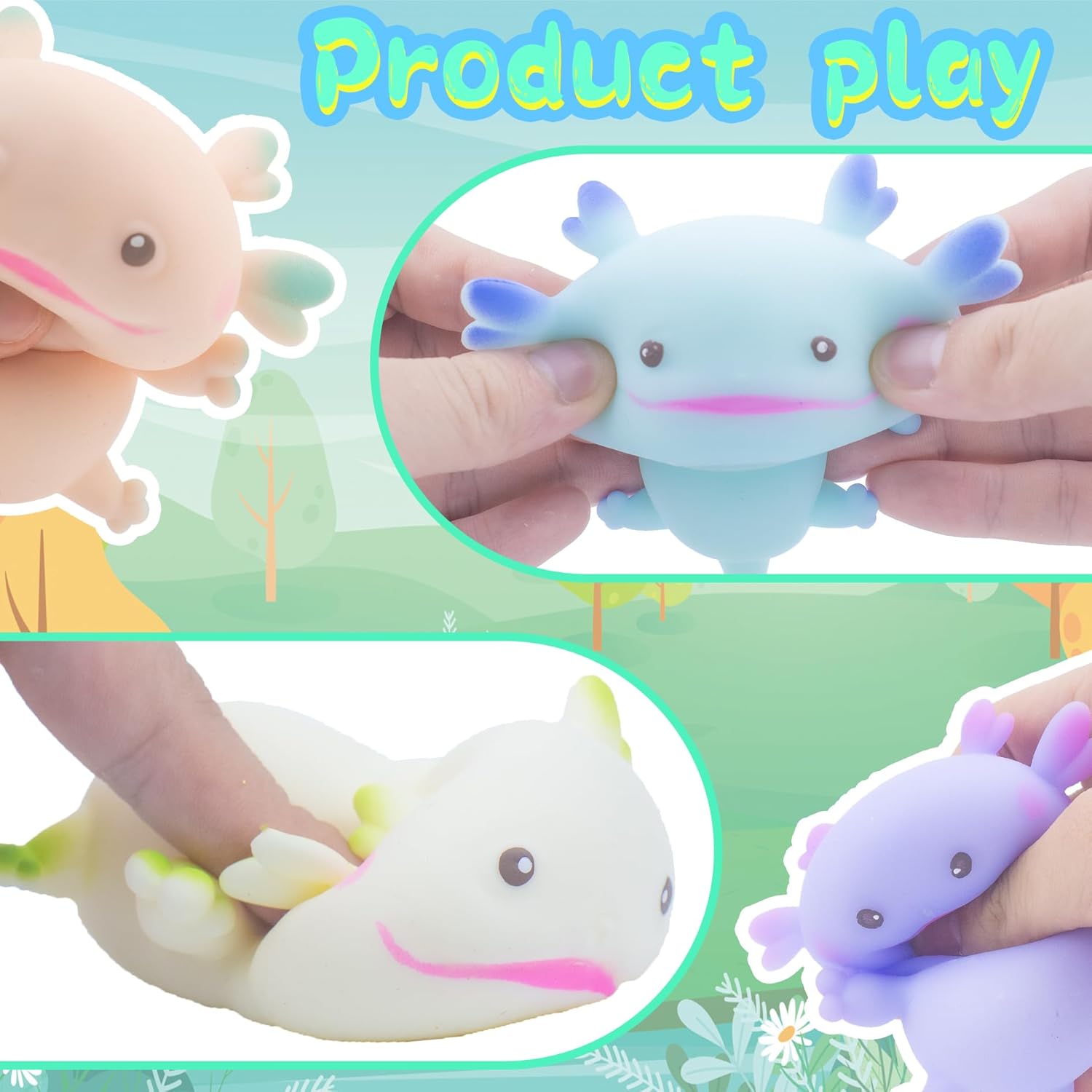 a2025Axolotl Unicorn Squishy Toys, Stress Relief & Sensory Fidgets for Adults, Unisex Gift for Christmas & Festivals, No Batteries Needed