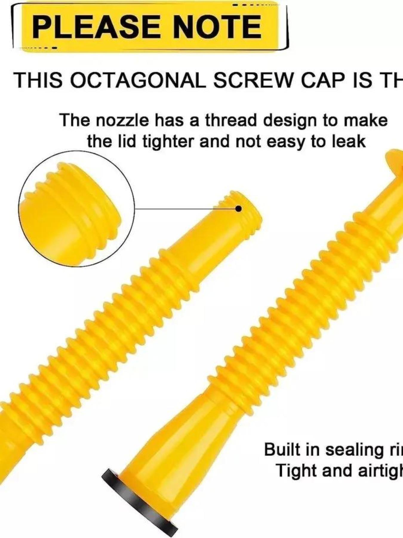 Universal Fuel Can Nozzle Kit | Replacement Gas Tank Spout with Caps for Gallon Containers