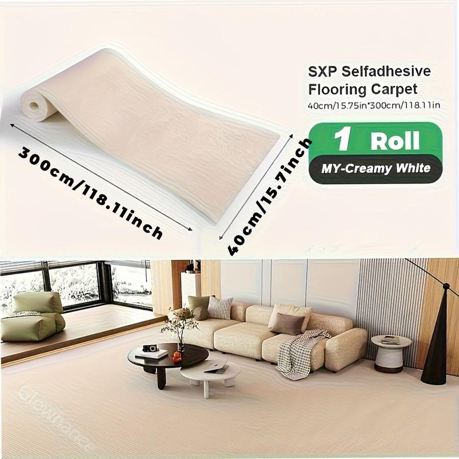 1 Roll 5mm Thick Self-Adhesive Foam Floor Mat, Reusable Non-Slip Kitchen Rug & Cat Scratcher Pad, 118.11"x15.75"