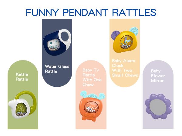 dearlomum Baby Play Mat Baby Gym with Piano Design 5 Sensory Toys Music Lights Blue Gift for Newborn Boys Girls