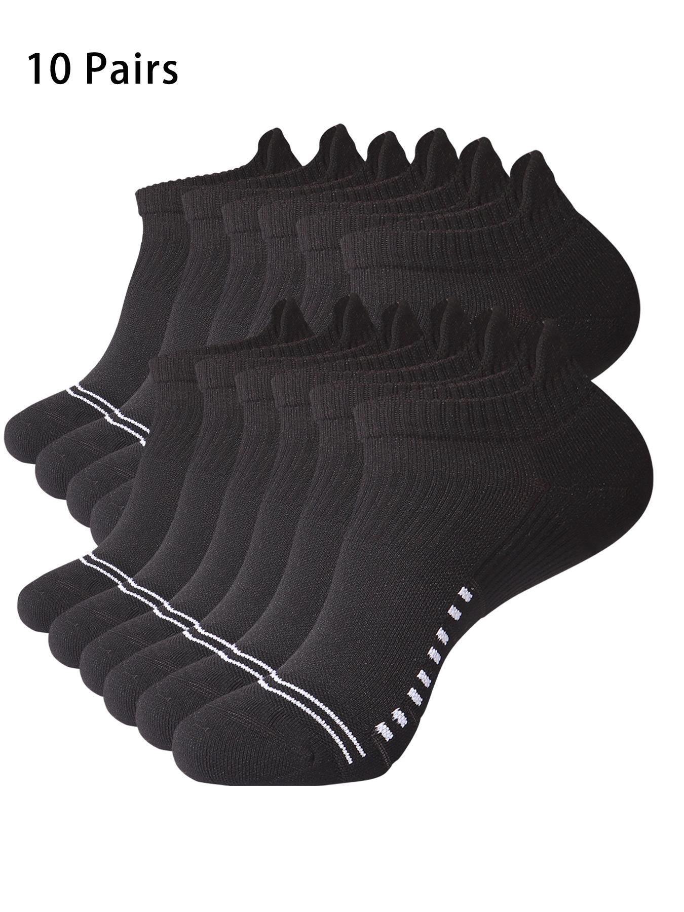 10/20Pairs Women's Compression Running Socks,  Ankle Support Sports Socks, Low Cut Cushioned Athletic Socks, Track Socks for Comfort & Performance