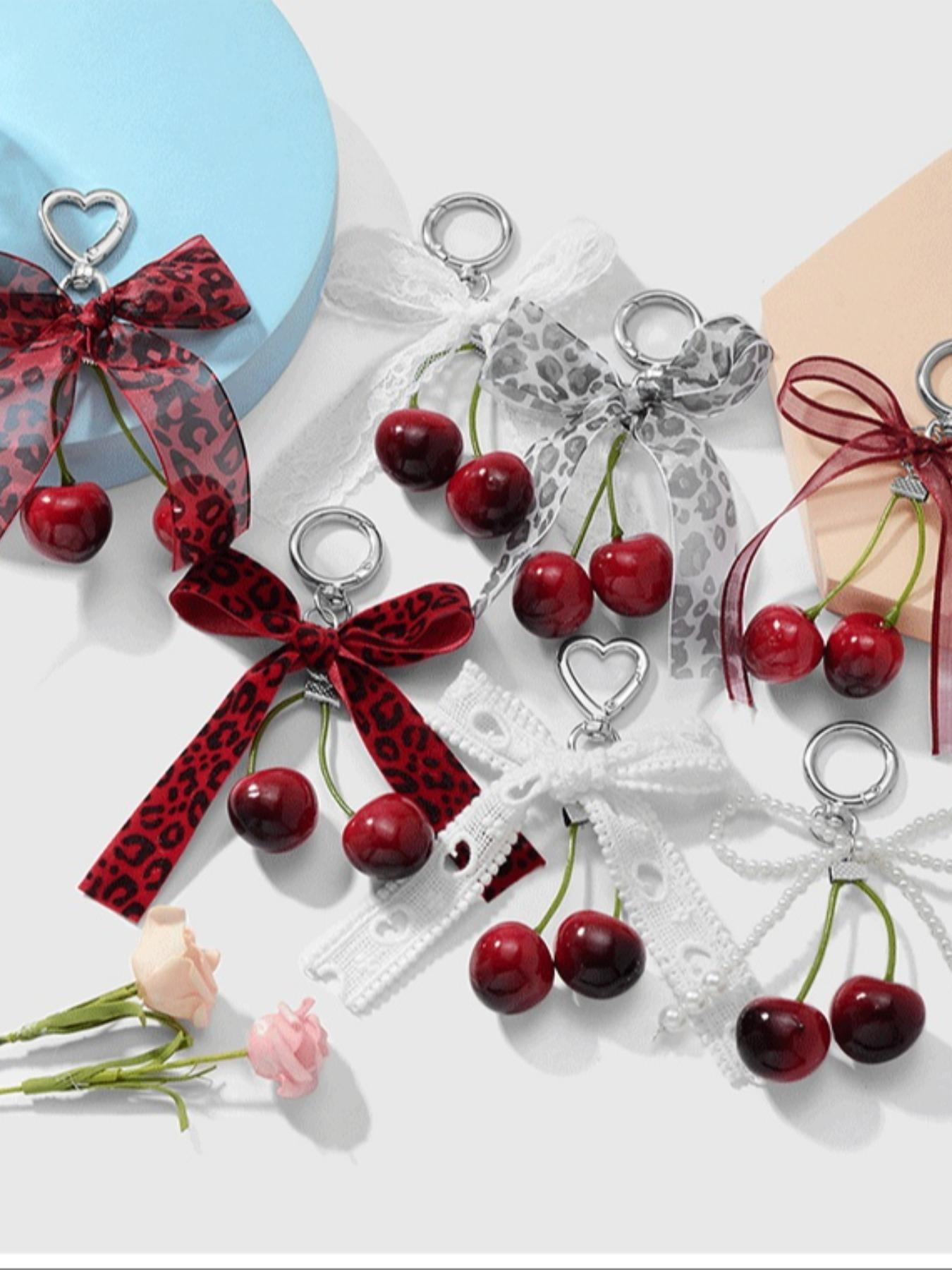 New Elegant Simple Sweet Cool High-Quality Faux Pearl Lace Leopard Bow Keychain Bag Charm, Casual Style, No Choking Hazard, Fashionable Accessory