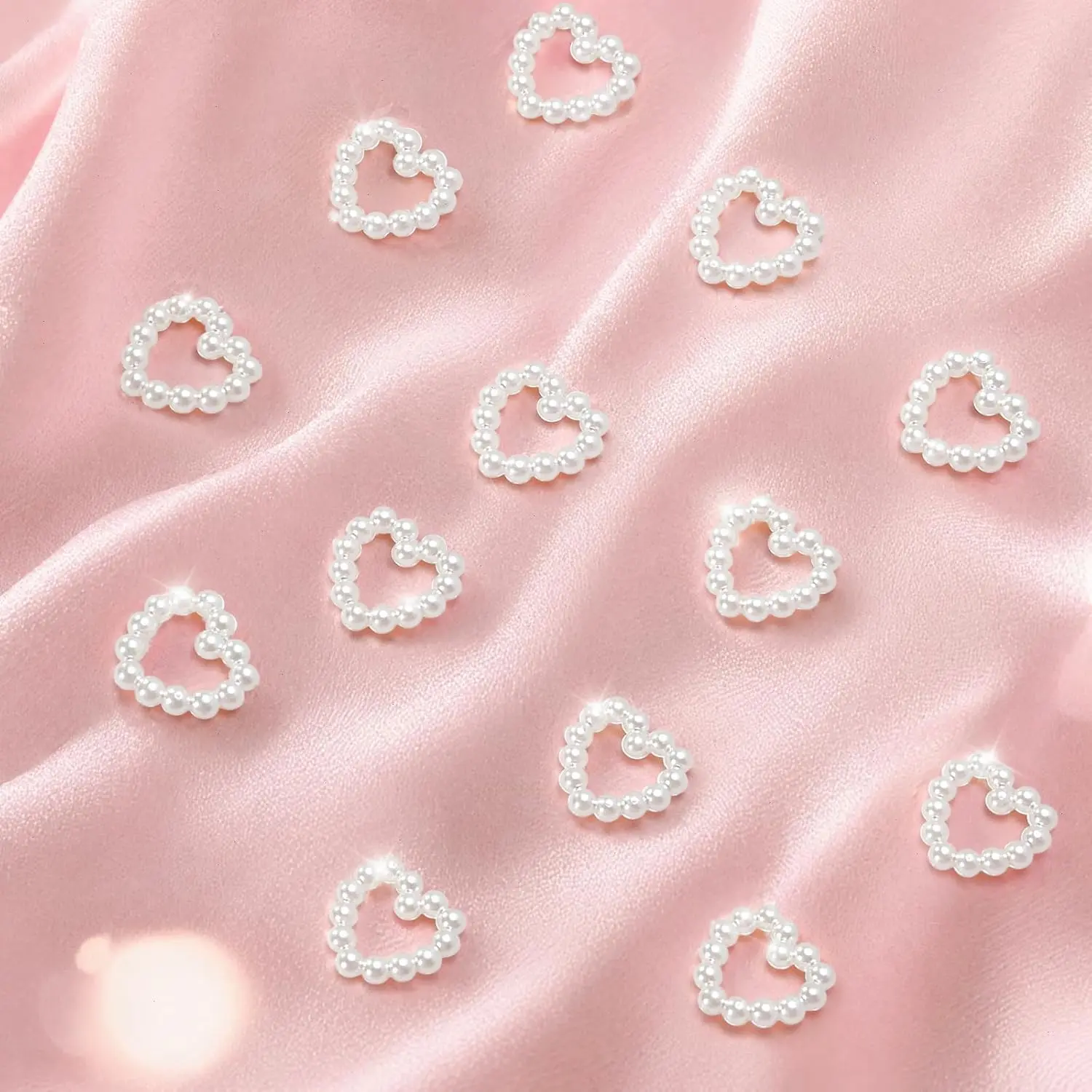 600 count  Heart Table Scatter Confetti Wedding Charm Table Scatter Decoration Plastic Bead  Heart for DIY Craft Nails Wedding Party Decorations Cake Bridal Shower Decor, 0.39''