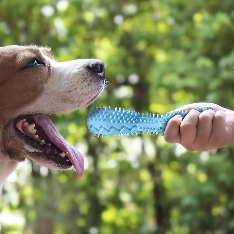 Dog Toothbrush Toy: Soft Rubber Molar Stick | Interactive Cleaning & Chewing for Small Breeds