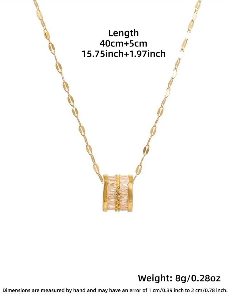 Elegant Zircon Geometric Pendant Necklace for Women, Simple Design, Daily Commute Jewelry, Versatile Gift for Her, Minimalist Pendant Necklace