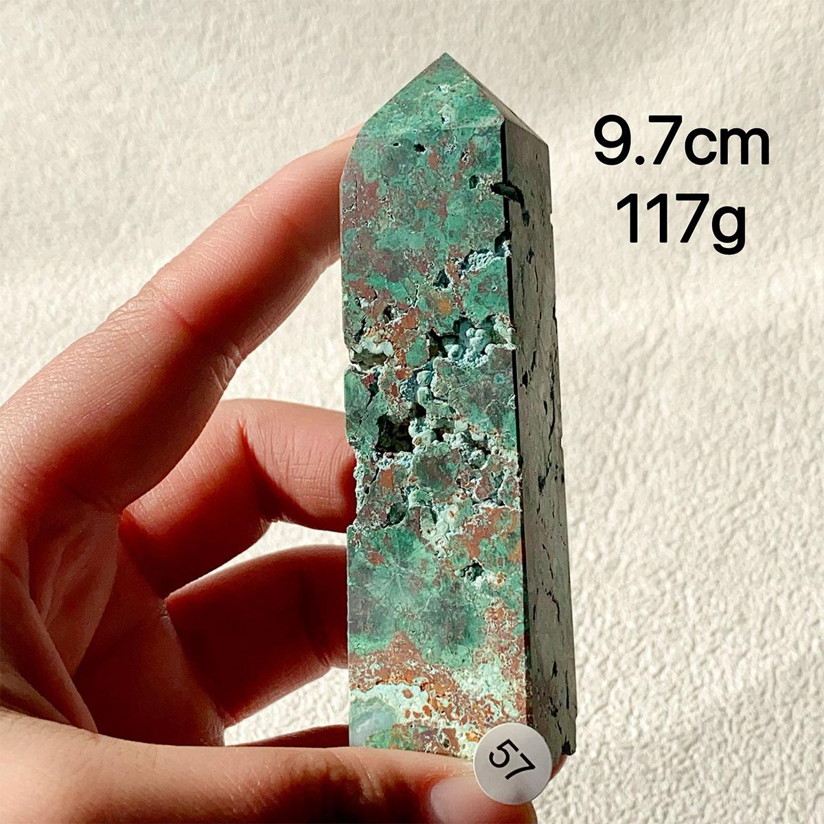 Chrysocolla Crystal Tower Malachite Wand Quartz Point Decor Polished Obelisk  Healing  Reiki Energy Crystal Gem