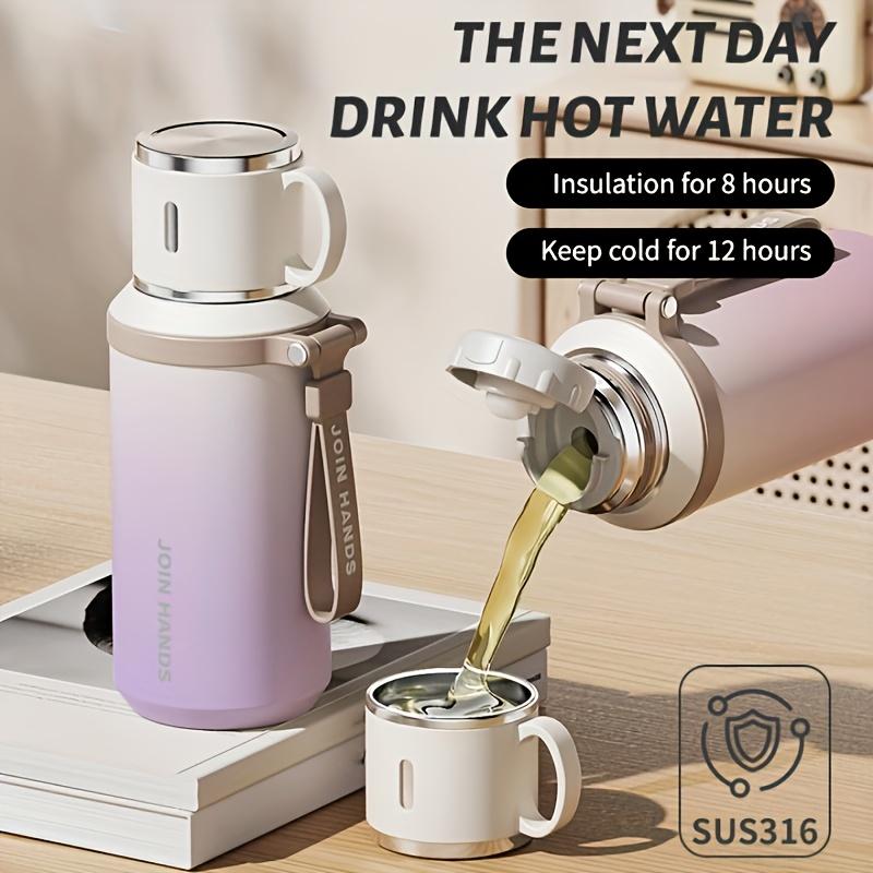 316 Stainless Steel Vacuum Insulated Sports Water Bottle, Gradient Color, with Lid, Tea Filter, Handle, 700ML/24oz, Outdoor Travel Mug