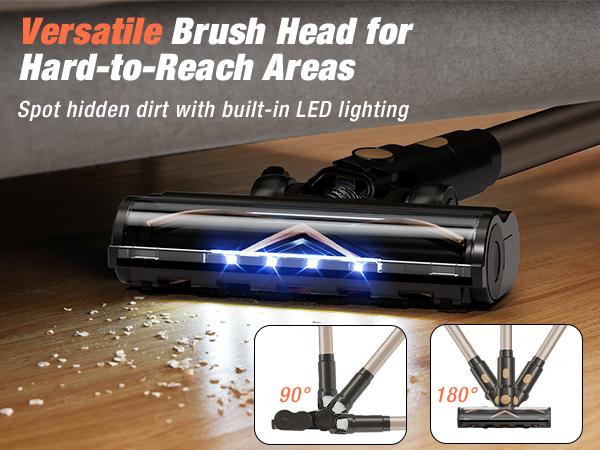 Cordless Vacuum Cleaner, 580W 48KPA, 70 Min Runtime, Touch Screen, High-Power Brush, Self-Standing with Wall Mount for Pet Hair & All Floors Cordless Vacuum Cleaner, 580W 48KPA, 70 Min Runtime, Touch Screen, High-Power Brush, Self-Standing with Wall Mount for Pet Hair & All Floors