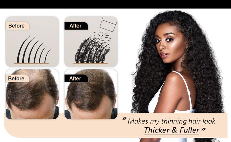Natural Hair Building Fibers Set for Men and Women Hair Thickening Powder Adds Volume Professional Sweat Resistant Water Resistant (Medium Brown)