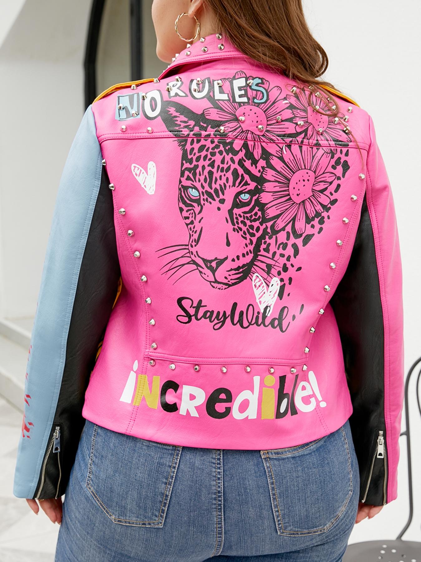 Women's PU Leather Jacket, Casual Fitted Jacket, Street Style Fitted Coat for All Seasons, Fall Winter Spring Outwear with Belt Included