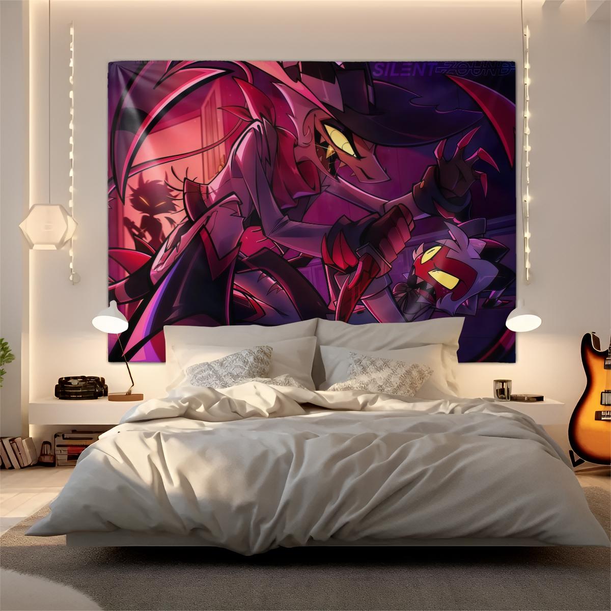 Helluva Boss Patterned Tapestry, Stylish Room Flag, Unique Wall Art For Living Room And Bedroom, Soft And Durable For Kids And Adults Daily Holiday Birthday Gift Bedroom Decor