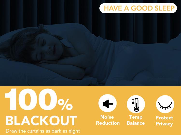 100% Blackout Curtains (2 Panels) - Thermal Insulated, Soundproof & Cold-Proof Grommet & Back Tab Drapes for Living Room & Bedroom by Deconovo