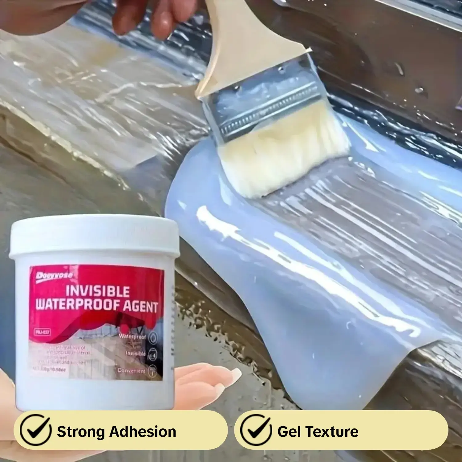 Invisible Waterproof Sealant, Balcony Railing Sealant, Strong Adhesive Waterproof Sealant for metallic/Wood/Concrete Surface, Durable Waterproof Protector, Waterproofing Coating