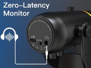 ZealSound USB Microphone,Noise Cancellation Condenser mic with Touch Mute,Gain,Echo,Monitoring,RGB Light for iPhone,iPad,Streaming,Podcast,Twitch,YouTube,Discord,PC,Computer,PS4,PS5,Mac,GamerWave K66 Audio Smartphone streaming equipment