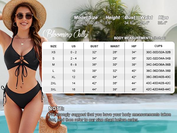 Blooming Jelly Curvy Cutout String Bathing Suit Womens Two Piece Bikini Sets
