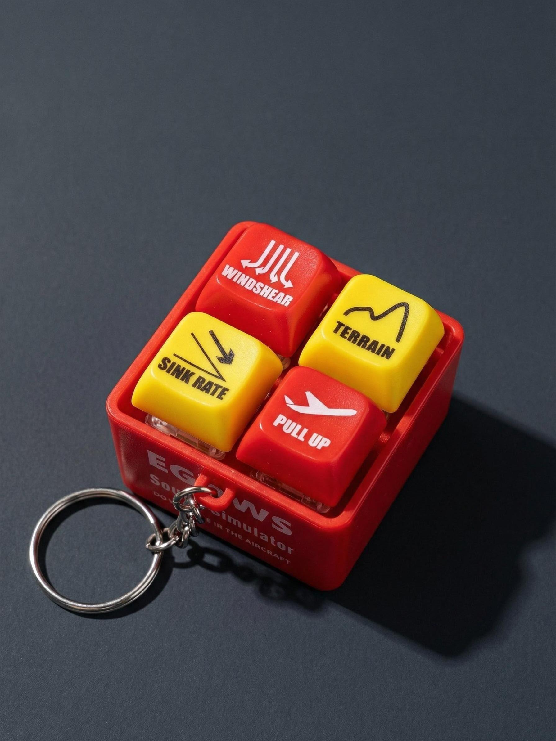 1pc Pilot Alert Keychain, Crew Safety Pendant, Aviation Sound Simulator, LED Warning Light, for Backpack, Wallet, Travel Gear, Gift