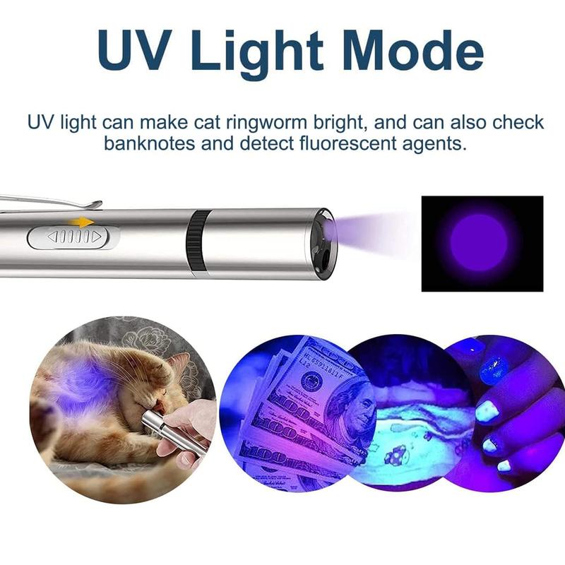 Laser cat toy, suitable for indoor play, 5 adjustable modes, interactive pet training light and movement toy, fun gift, suitable for cats, dogs, kittens, puppies and small pets.