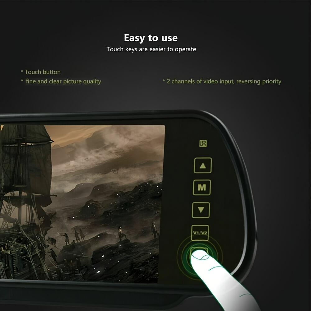 Universal 3rd High Brake Light Parking Reverse Camera with 7-Inch Mirror Monitor Kit, CCD Sensor, 170° Wide Angle View, for CITROEN JUMPER/for PEUGEOT BOXER/for FIAT DUCATO (2004-2006+ Models), Vehicle Safety Accessory, Sleek Vehicle Accessory