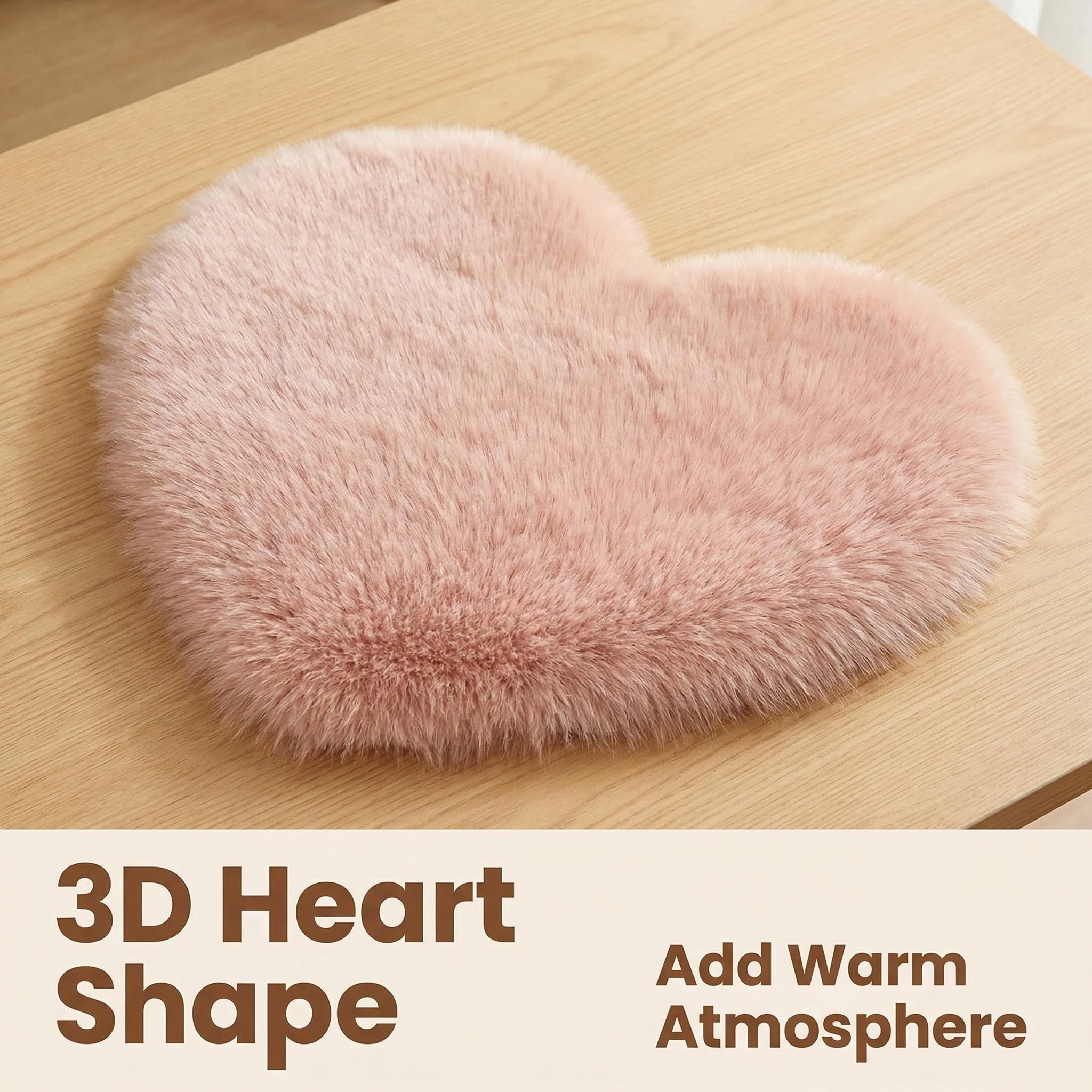 Heart-Shaped Plush Blanket, Cute Style Home Daily Photography Background, Suitable for Newborn Baby Photoshoots, Soft and Cozy