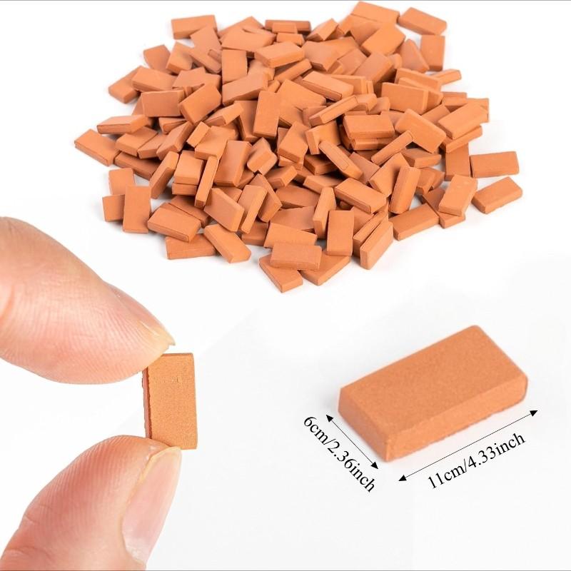 98PCS Mini Red Brick Model, Simulation Mini Bricks Can Be Reused For Miniature Scenes, DIY Handmade Building Materials For Architectural Scene Layout, Sand Table, And Mini House Landscape Decoration
