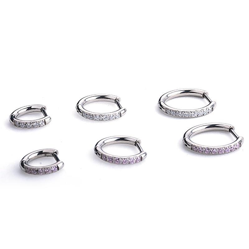 Titanium Alloy Anti-Allergy Cartilage Earrings, Diamond Hinge Nose Septum Ring, Small Thin Ear Bone Studs, Unisex Piercing Jewelry Gift