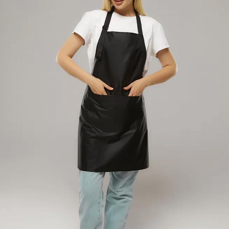 Easy Clean Plain Bib Apron, Easy Cleaning Apron, Waterproof Polyester Material, Stain Resistant, Dirt Resistant Apron, Suitable for Restaurant Staff & Home Chefs