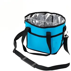 Family Size Four-Compartment Water Bag, Leak-Proof Car Drink Cup Organizer, Outdoor Camping Handheld Beverage Storage Pack, Insulated Beverage Holder, Cooler Bags