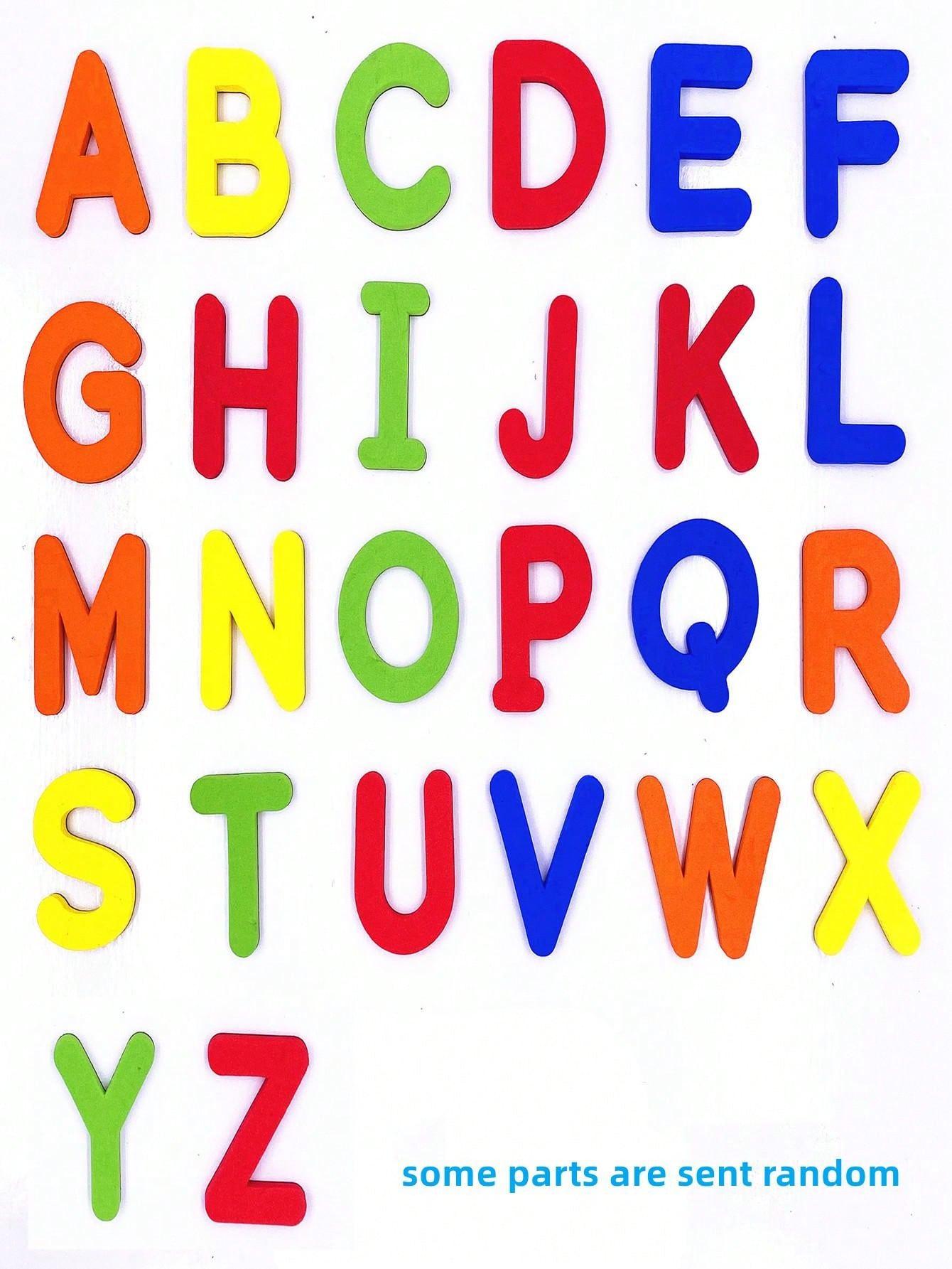 26 Pcs Kids Educational Magnetic Stickers, Uppercase Alphabet & Number Refrigerator Magnets Set, Preschool Teaching Aids, Perfect Holiday Presents for Christmas, Easter and Thanksgiving