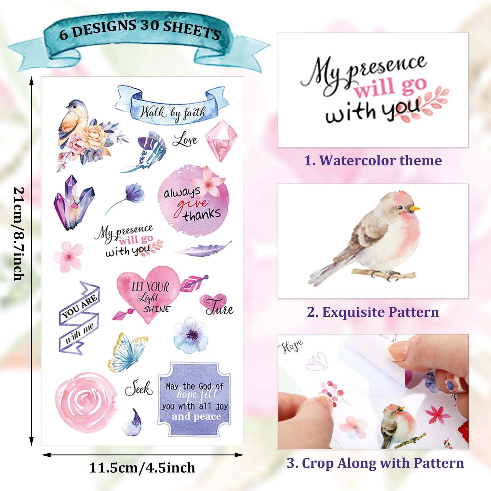 Christmas Gift Christian Stickers with Bible Verse Motivational Quotes Stickers Inspirational Sticker Aesthetic Annotation Kit DIY Creative Planner Stickers Motivation Scripture Sticker Scrapbook Stickers for Journaling, Springtok Gift