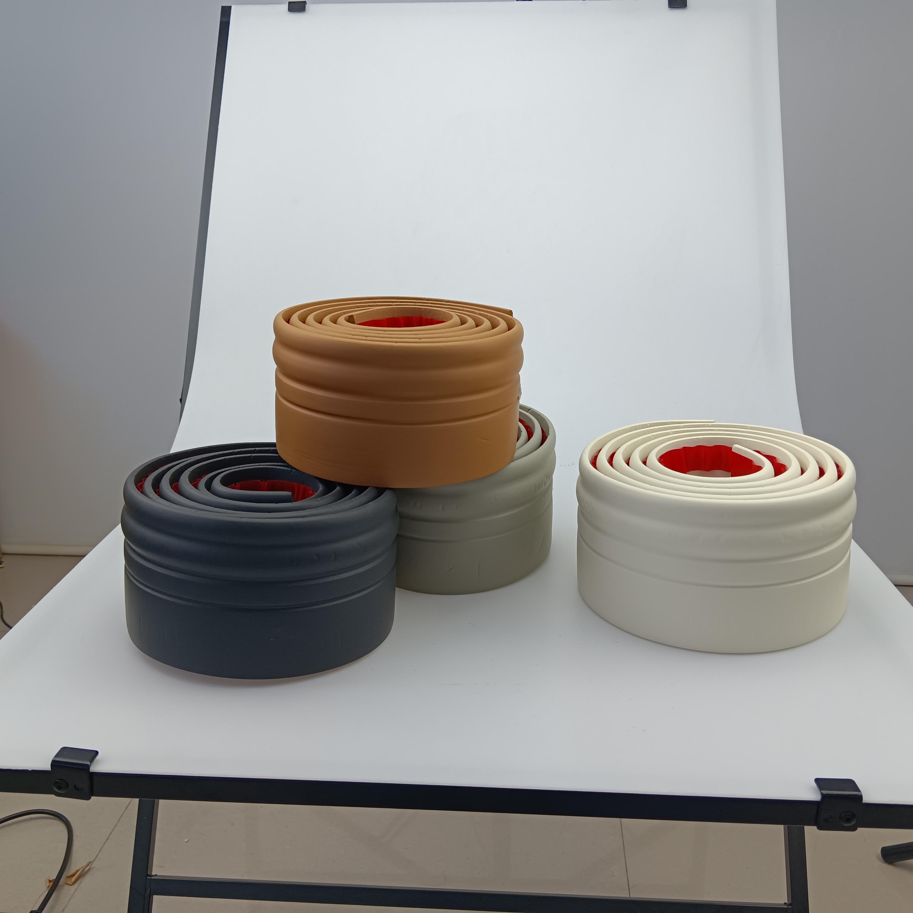 1 Roll 2m/78.74 Inch Self-adhesive Skirting Board, Flexible Edges Decorative Strip, Easy To Install, Self-adhesive Floor Edges Strip Substrate, Suitable for Home Decoration