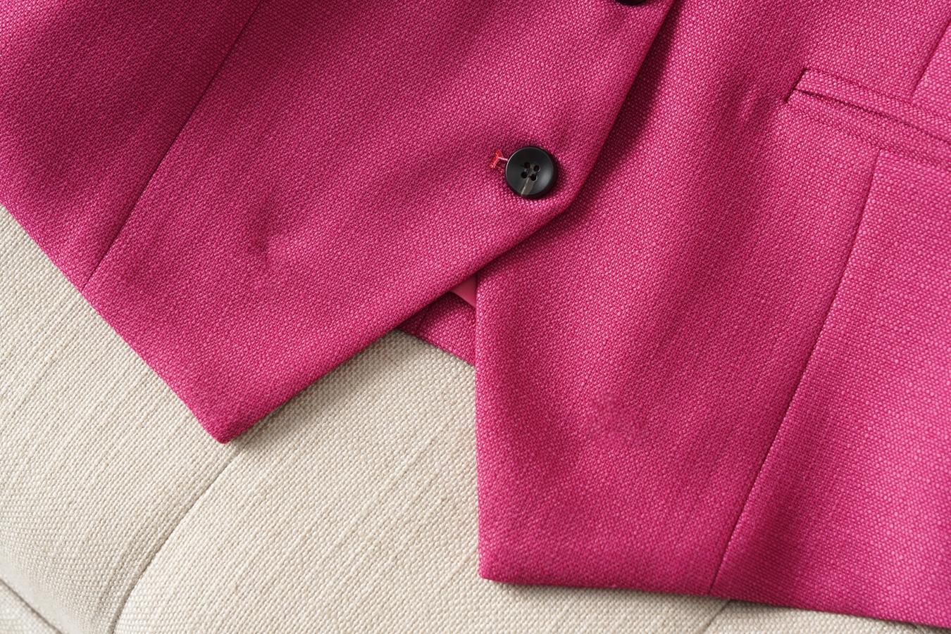 Women's Solid Button Front Fake Pocket Vest Blazer, Elegant V Neck Sleeveless Outerwear for Work Office Business, Ladies Spring & Fall Clothes Womenswear