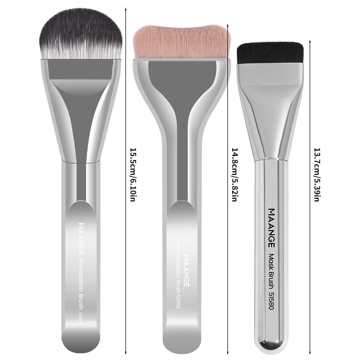 Maange 3-Piece Makeup Brush Set, Foundation Brushes, Professional Cosmetic Tools, Essential Beauty Essentials, Perfect for Daily Use